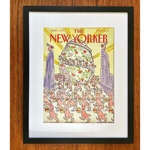 Framed 1991 April 1 New Yorker Mag Cover Stevenson Easter Bunnies
